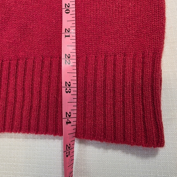 Carlisle Women's Red Ruffled V-Neck Cashmere Sweater XXL EUC Feminine Pullover - Picture 10 of 14